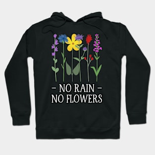 Colorful Wildflowers - No Rain, No Flowers Hoodie